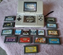 I decided to post a picture of my GBA DS game collection just because I can. Games visible are Graduis Galaxies, Super Mario World (SMA3), Pac Man Collection, Chu Chu Rocket!, Namco Museum, Zelda: Minish Cap, TKOF NeoBlood EX (import), Mario Kart Super Circuit, Fire Pro Wrestling, Spyro Season of Ice, Advance Wars 2, SM64 DS, The Urbz, Mr Driller Sprites, Sprung, and Metroid Hunters Demo.